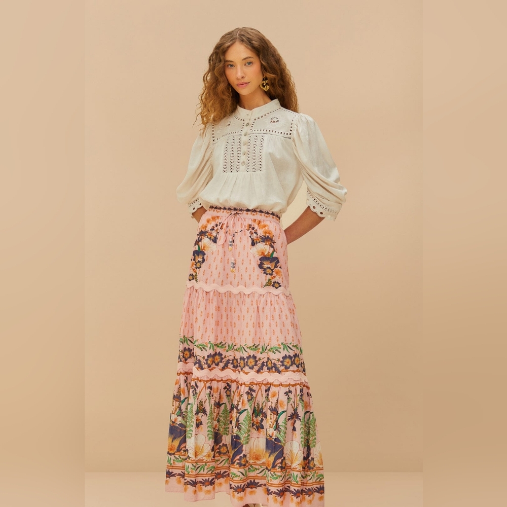 FARM Rio Vibrant Floral Maxi Skirt